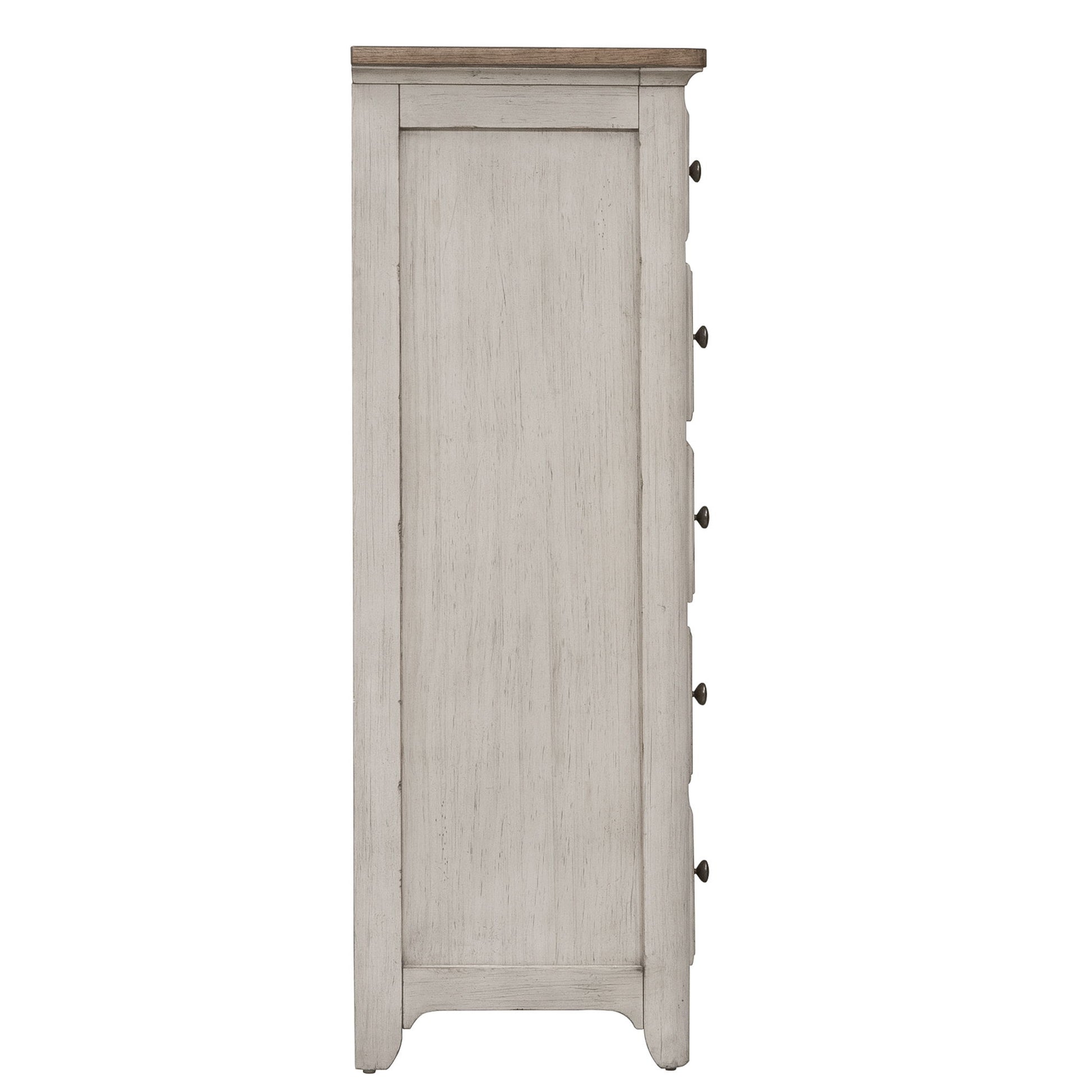 Farmhouse Reimagined - 5 Drawer Chest - White - Hornell Furniture Outlet