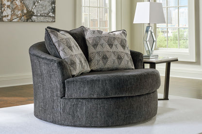 Biddeford - Shadow - Oversized Swivel Accent Chair - Hornell Furniture Outlet