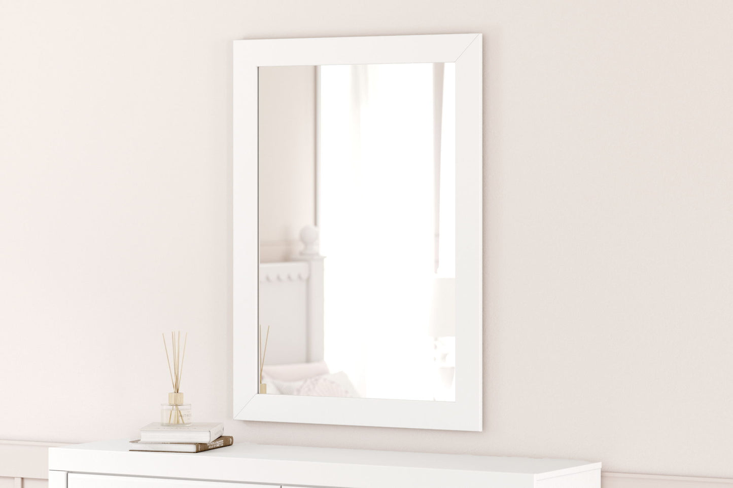 Mollviney - White - Bedroom Mirror - Hornell Furniture Outlet