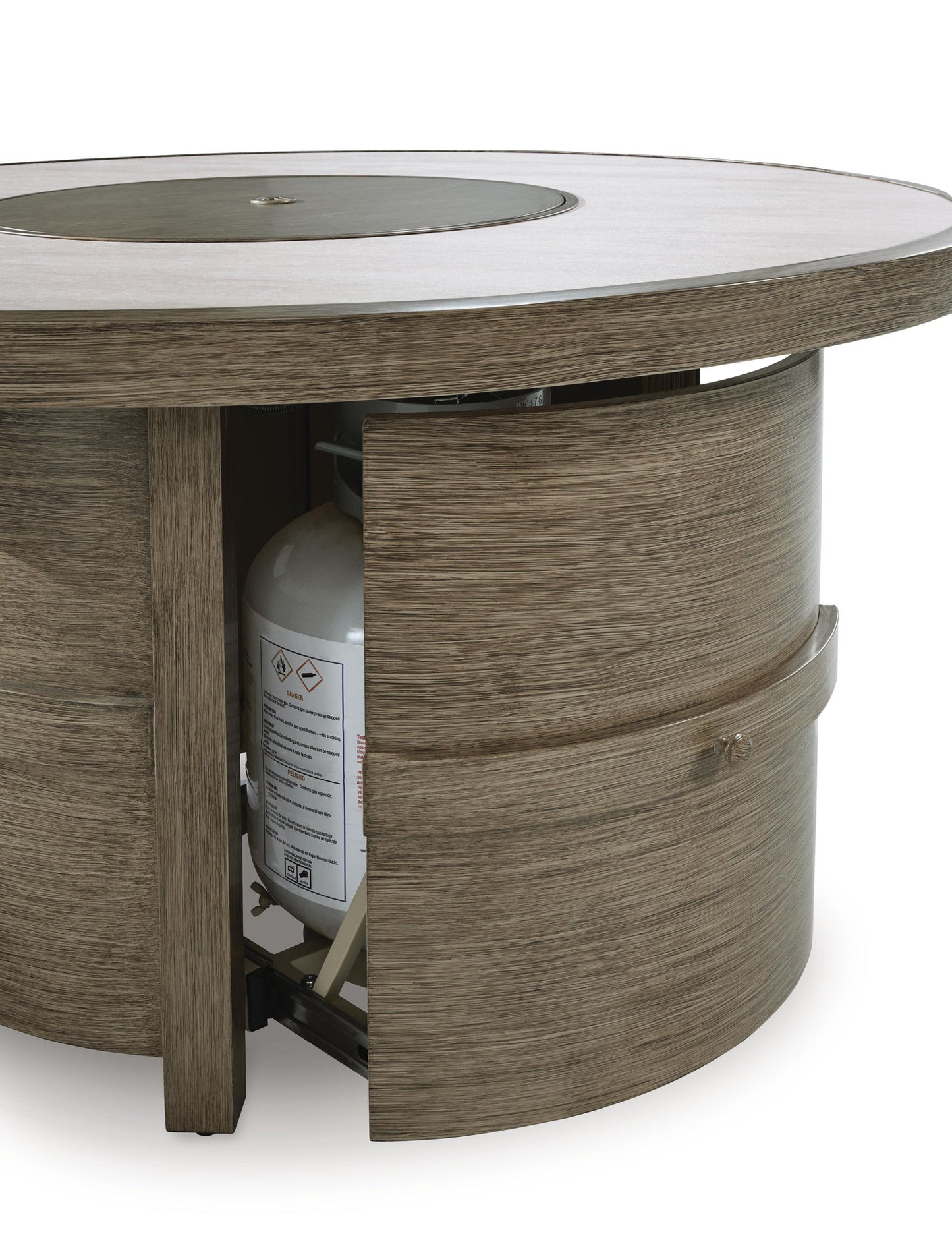 Rainier Ranch - Round Fire Pit Table - Beige - Hornell Furniture Outlet