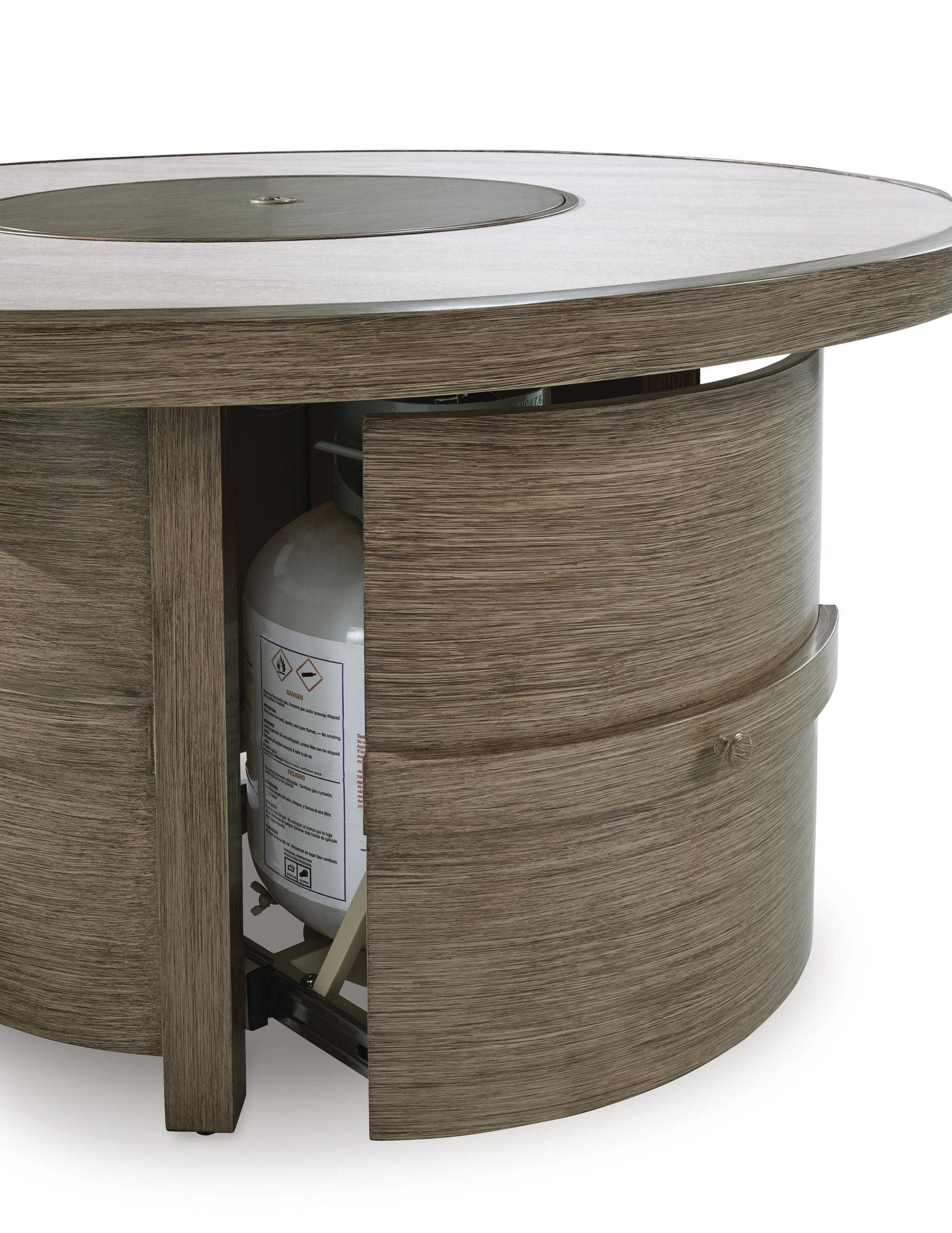 Rainier Ranch - Round Fire Pit Table - Beige - Hornell Furniture Outlet
