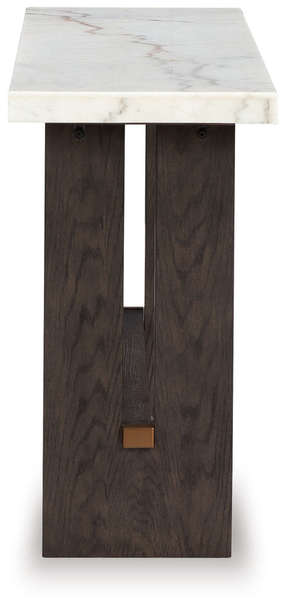 Burkhaus - White / Dark Brown - Sofa Table - Hornell Furniture Outlet