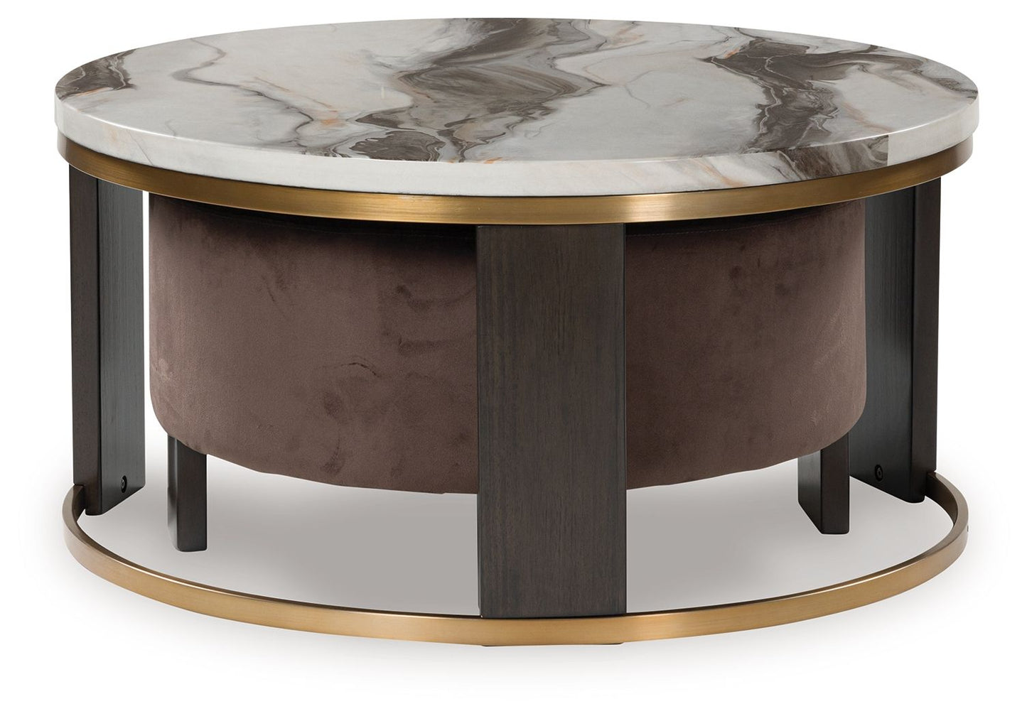 Jazmore - Brown / Brass Finish - Nesting Cocktail Tables (Set of 2) - Hornell Furniture Outlet