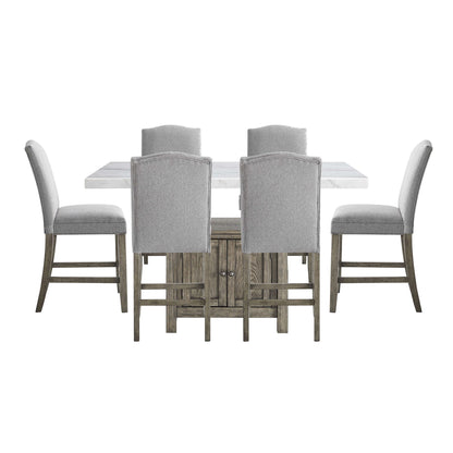 Grayson - Counter Height Set - Driftwood Base - Hornell Furniture Outlet