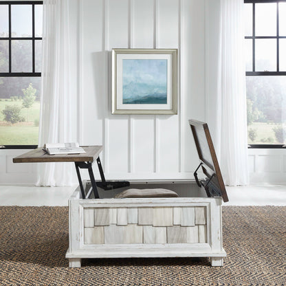 River Place - Lift Top Storage Cocktail Table - White - Hornell Furniture Outlet
