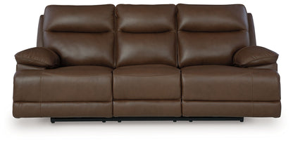 Vonryan - Tobacco - Power Reclining Sofa With Adj Headrest - Hornell Furniture Outlet