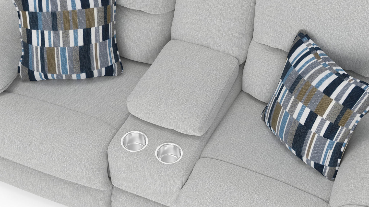 Lenny - Power Lay Flat Reclining Console Loveseat - Hornell Furniture Outlet