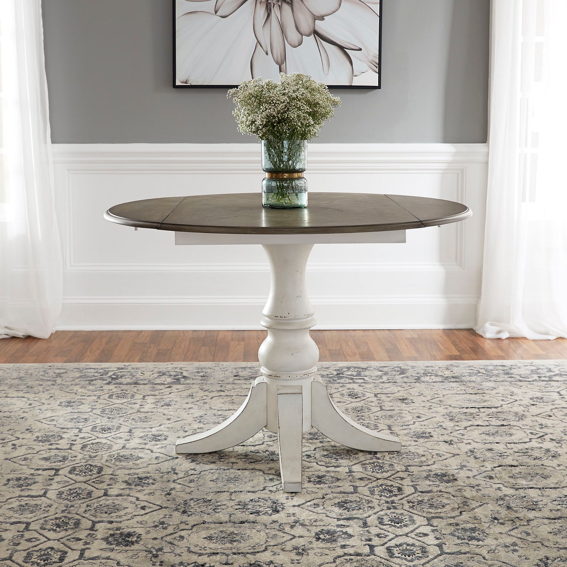 Magnolia Manor - Drop Leaf Table - White - Hornell Furniture Outlet