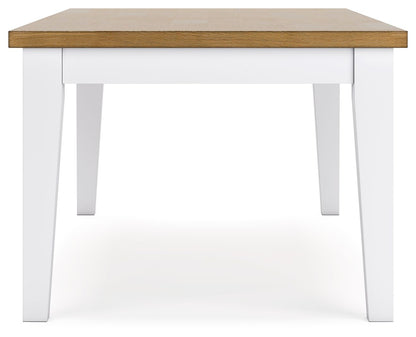 Ashbryn - White / Natural - Rectangular Dining Room Table - Hornell Furniture Outlet
