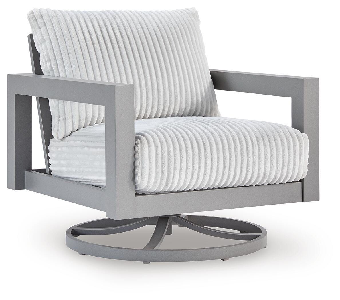 Hurley Park - Swivel Chair With Cushion - Gray - Hornell Furniture Outlet
