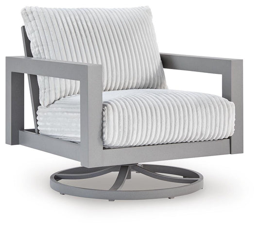 Hurley Park - Swivel Chair With Cushion - Gray - Hornell Furniture Outlet