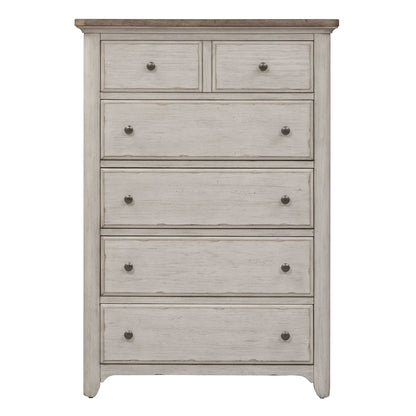 Farmhouse Reimagined - 5 Drawer Chest - White - Hornell Furniture Outlet