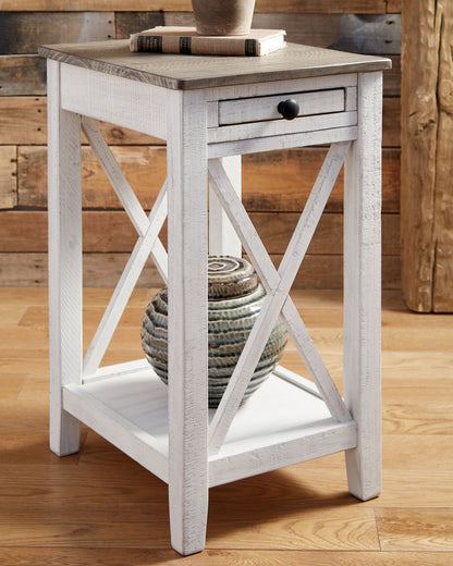 Adalane - White / Gray - Accent Table - Hornell Furniture Outlet