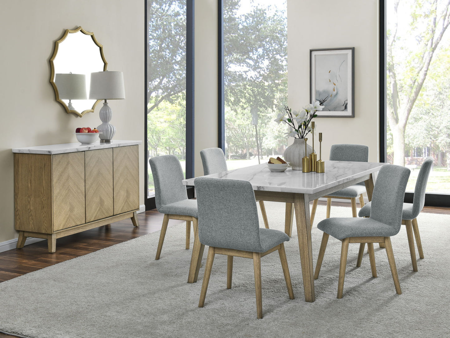 Vida - Polyester Side Chair (Set of 2) - Gray - Hornell Furniture Outlet