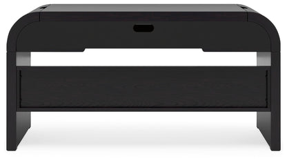Rowanbeck - Black - Home Office Desk - Hornell Furniture Outlet