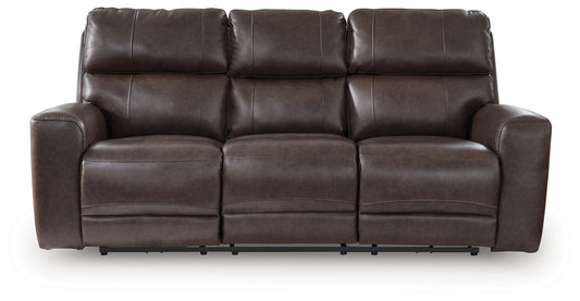 Crossplex - Smoke - Power Recline Sofa With Adjustable Headrest - Hornell Furniture Outlet