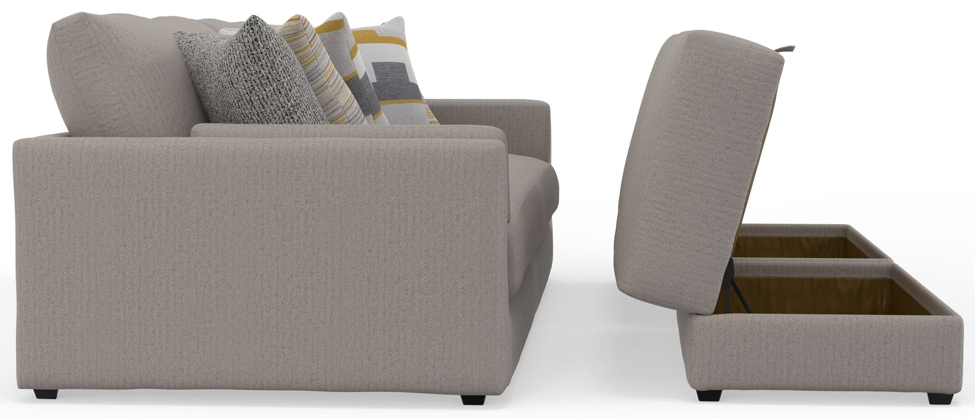Trevor - Extra Deep Oversized Sofa With Included Storage Cocktail Ottoman - Hornell Furniture Outlet