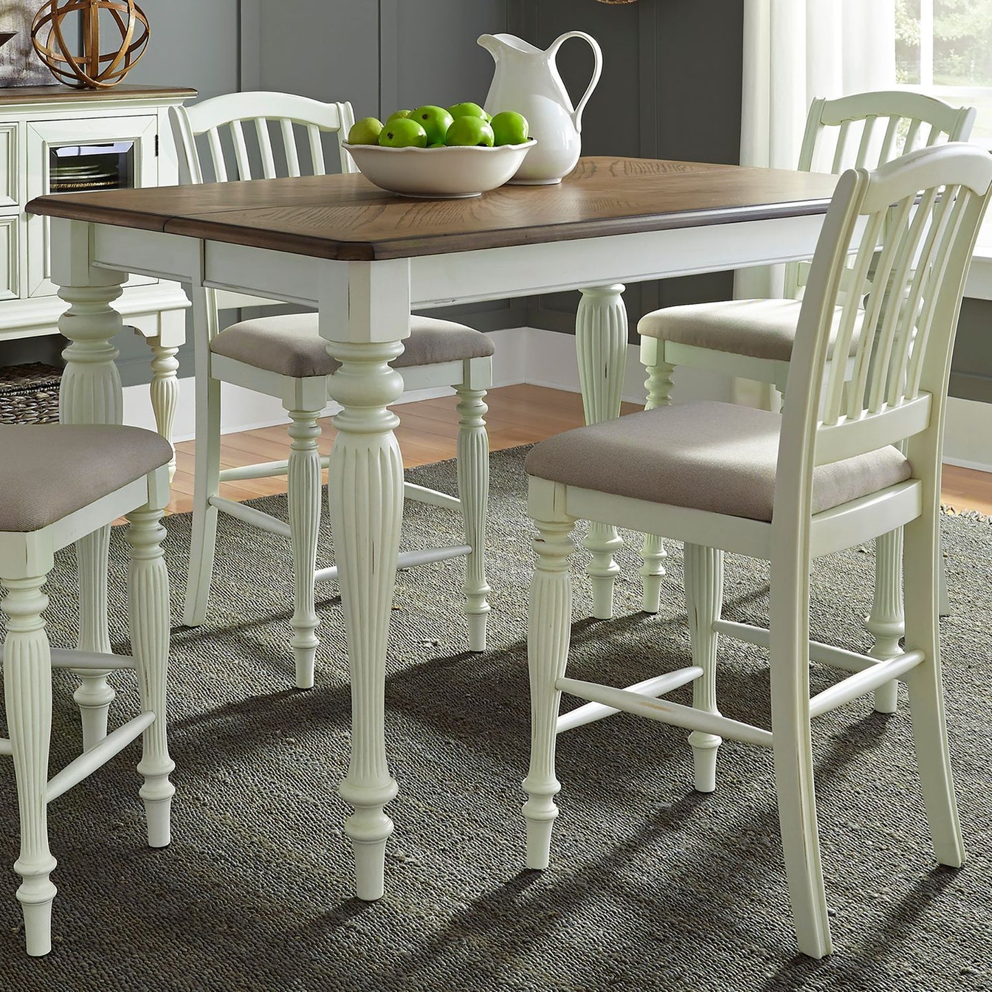 Cumberland Creek - Slat Back Counter Chair - White