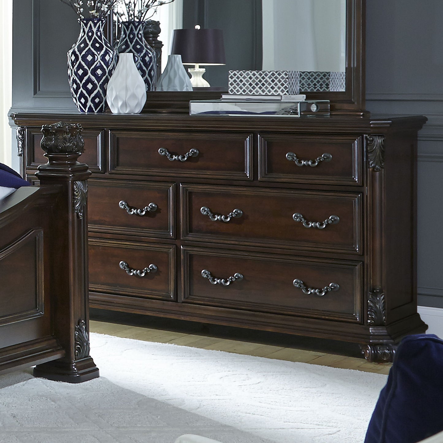 Messina Estates - 7 Drawer Dresser - Dark Brown - Hornell Furniture Outlet