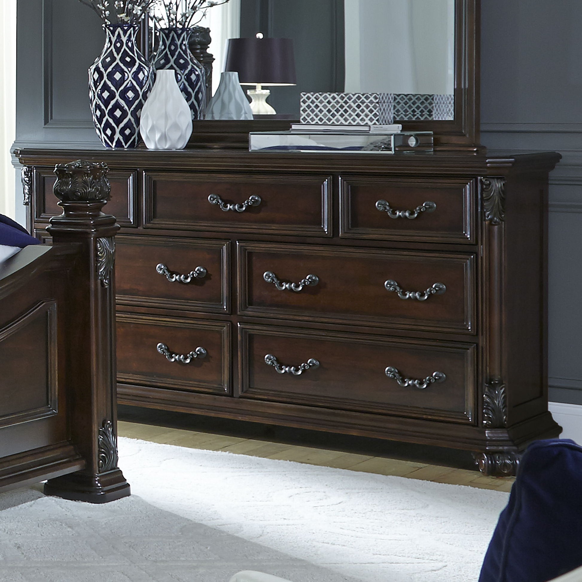 Messina Estates - 7 Drawer Dresser - Dark Brown - Hornell Furniture Outlet