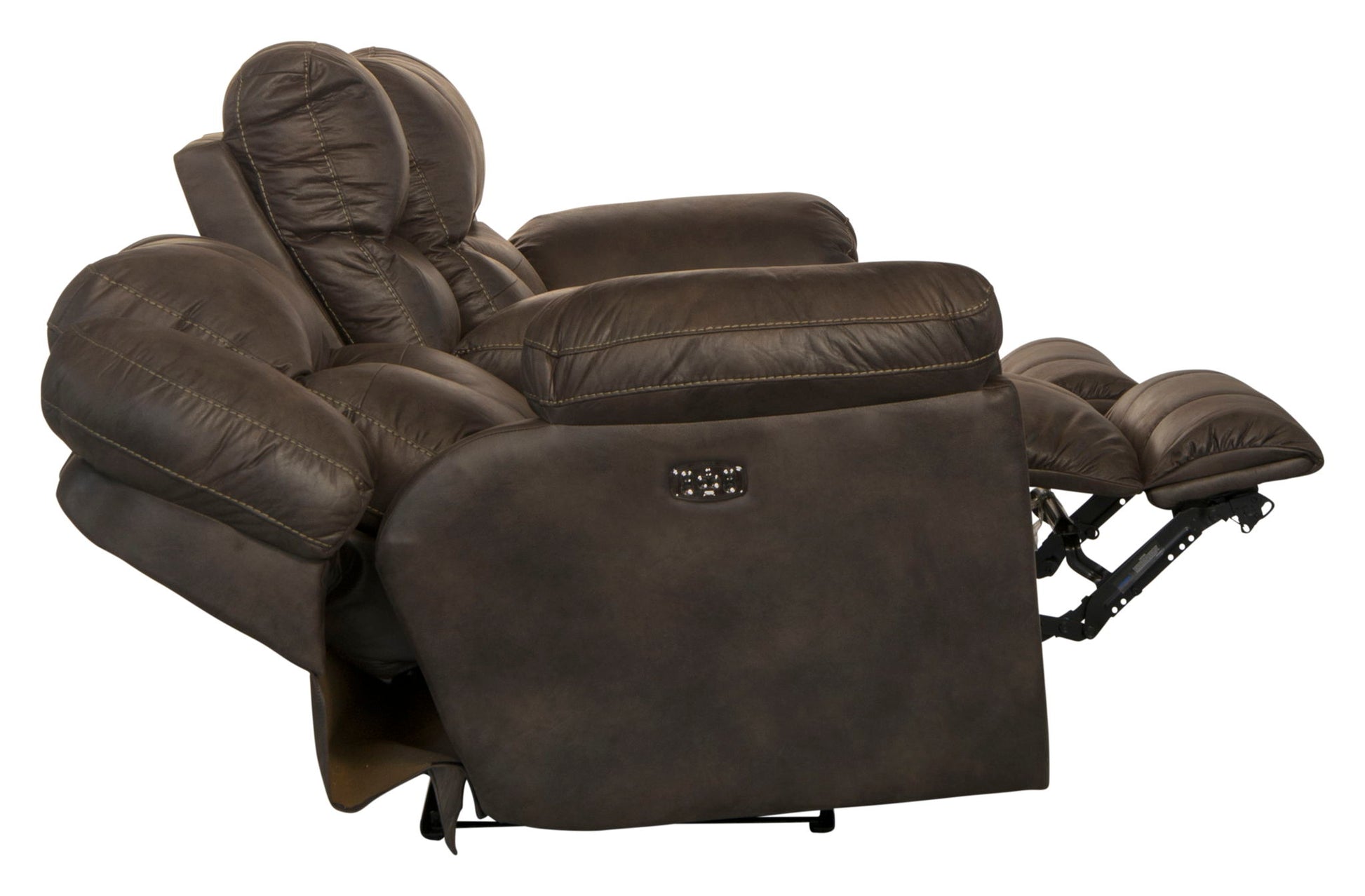 Ferrington - Power Lay Flat Reclining Console Loveseat with Power Adjustable Headrest & Lumbar - Hornell Furniture Outlet