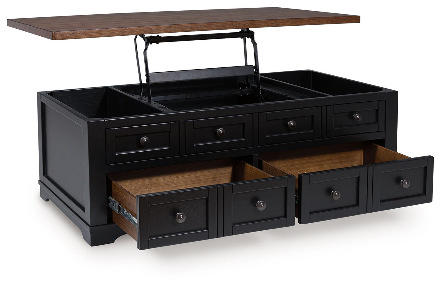 Wildenauer - Brown / Black - Lift Top Cocktail Table - Hornell Furniture Outlet