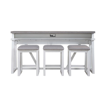 Palmetto Heights - 4 Piece Console Set (Console 3 Stools) - White - Hornell Furniture Outlet