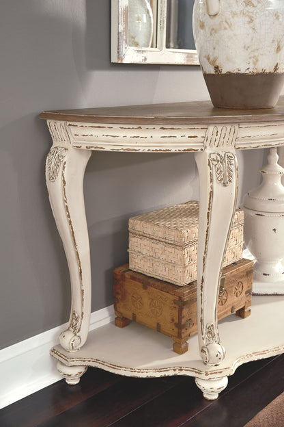 Realyn - White / Brown - Sofa Table - Hornell Furniture Outlet
