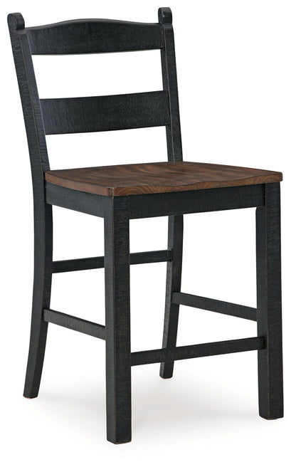 Valebeck - Black / Brown - Barstool (Set of 2) - Hornell Furniture Outlet