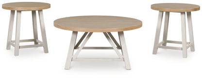 Fawndell - Antique White / Brown - Occasional Table Set (Set of 3) - Hornell Furniture Outlet