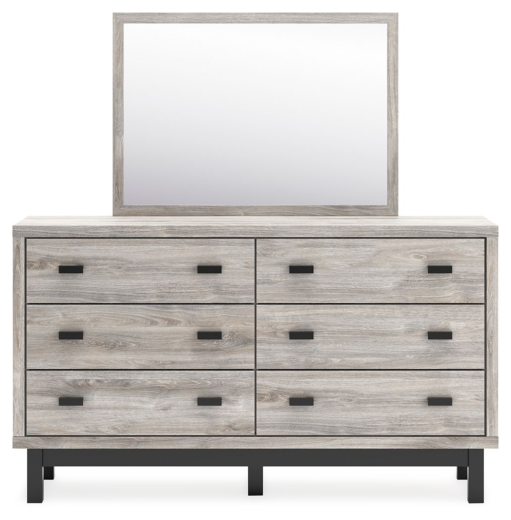 Vessalli - Gray - Dresser And Mirror - Hornell Furniture Outlet
