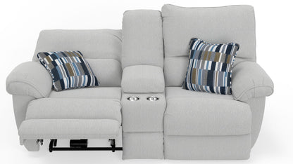 Lenny - Power Lay Flat Reclining Console Loveseat - Hornell Furniture Outlet