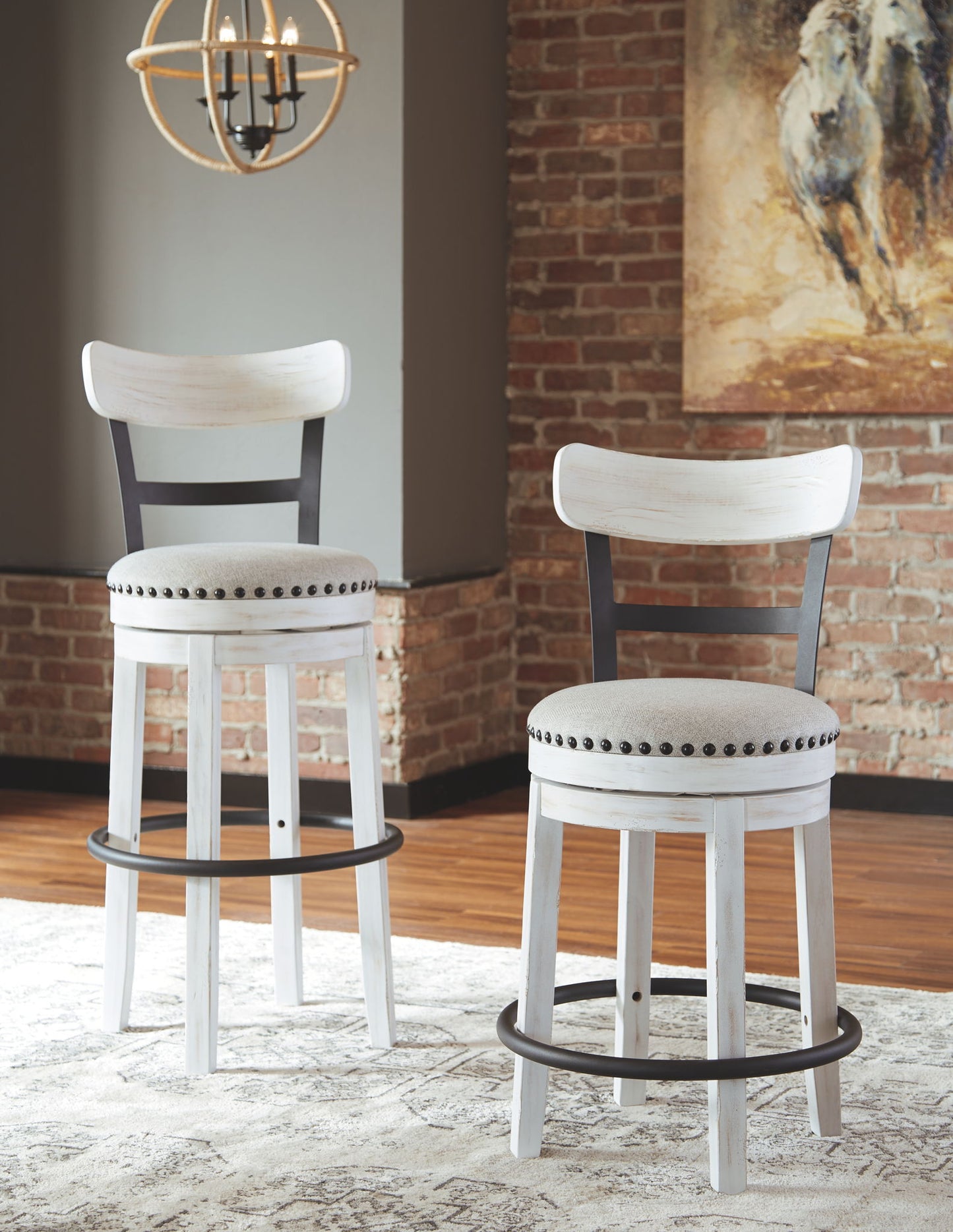 Valebeck - Full Back Swivel Stool - Hornell Furniture Outlet