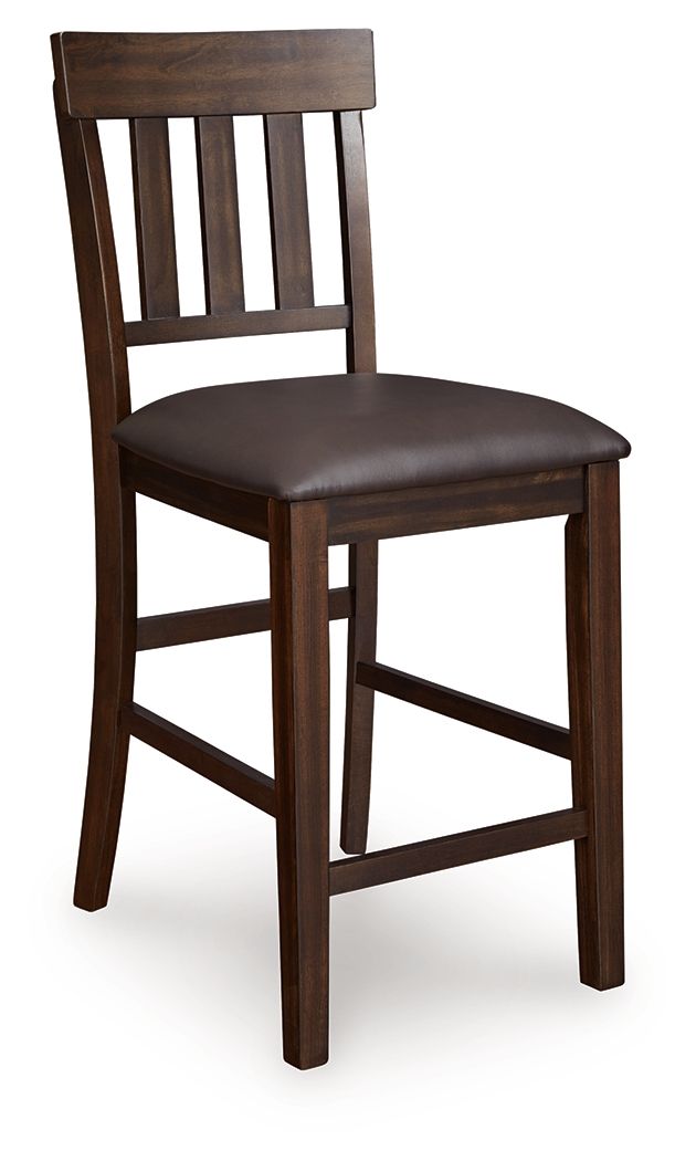 Haddigan - Upholstered Barstool (Set of 2) - Dark Brown - Hornell Furniture Outlet