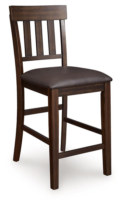 Haddigan - Upholstered Barstool (Set of 2) - Dark Brown - Hornell Furniture Outlet