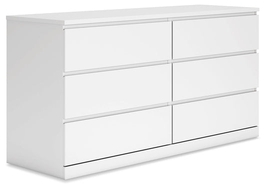 Onita - White - Six Drawer Dresser - Hornell Furniture Outlet