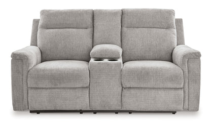 Barnsana - Dbl Power Reclining Loveseat With Console - Hornell Furniture Outlet