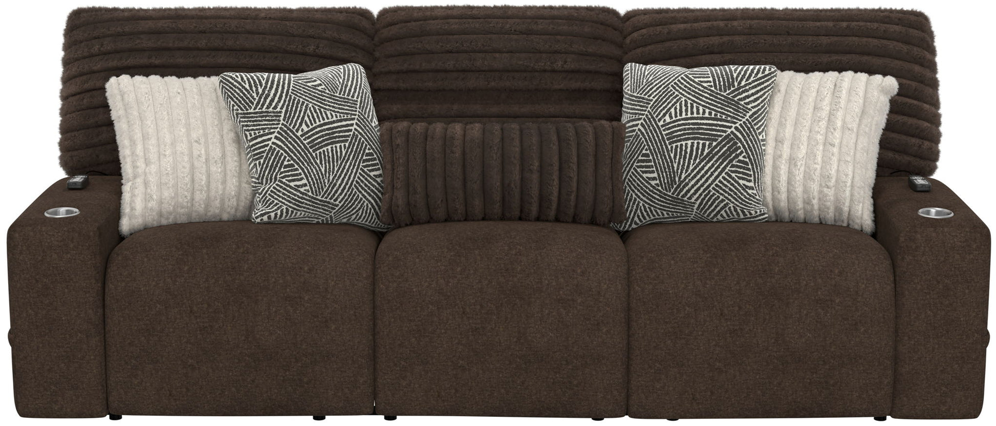 Zen - Power Reclining Sofa With CR3 Heat/Massage/Zero Gravity - Chocolate - Hornell Furniture Outlet
