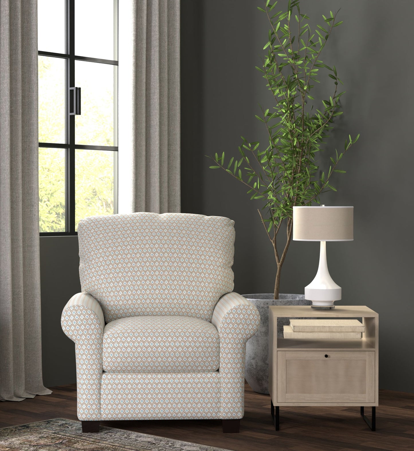 Magnolia - Accent Chair - Sky - Hornell Furniture Outlet