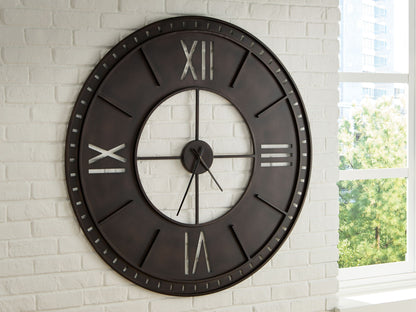 Lytle - Wall Clock - Antique Brown - Hornell Furniture Outlet