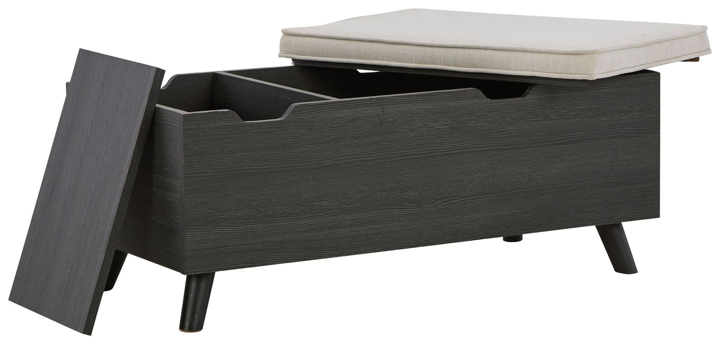 Yarlow - Dark Gray - Storage Bench - Hornell Furniture Outlet