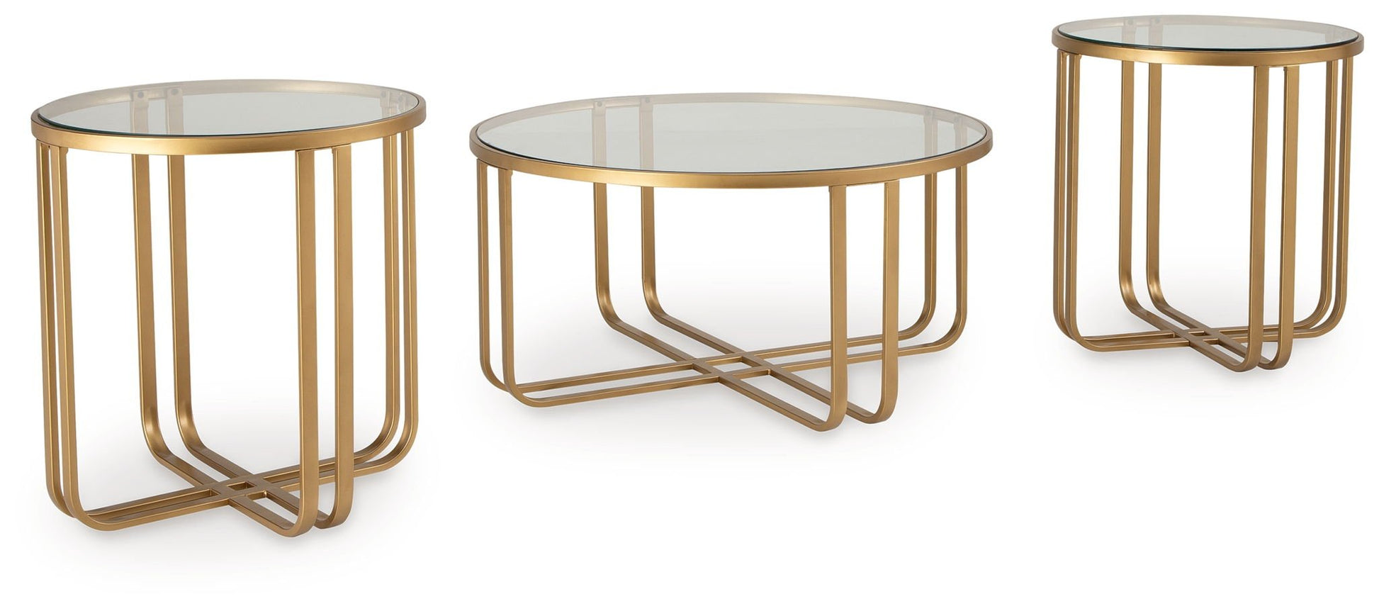 Milloton - Gold - Occasional Table Set (Set of 3) - Hornell Furniture Outlet