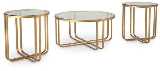 Milloton - Gold - Occasional Table Set (Set of 3) - Hornell Furniture Outlet