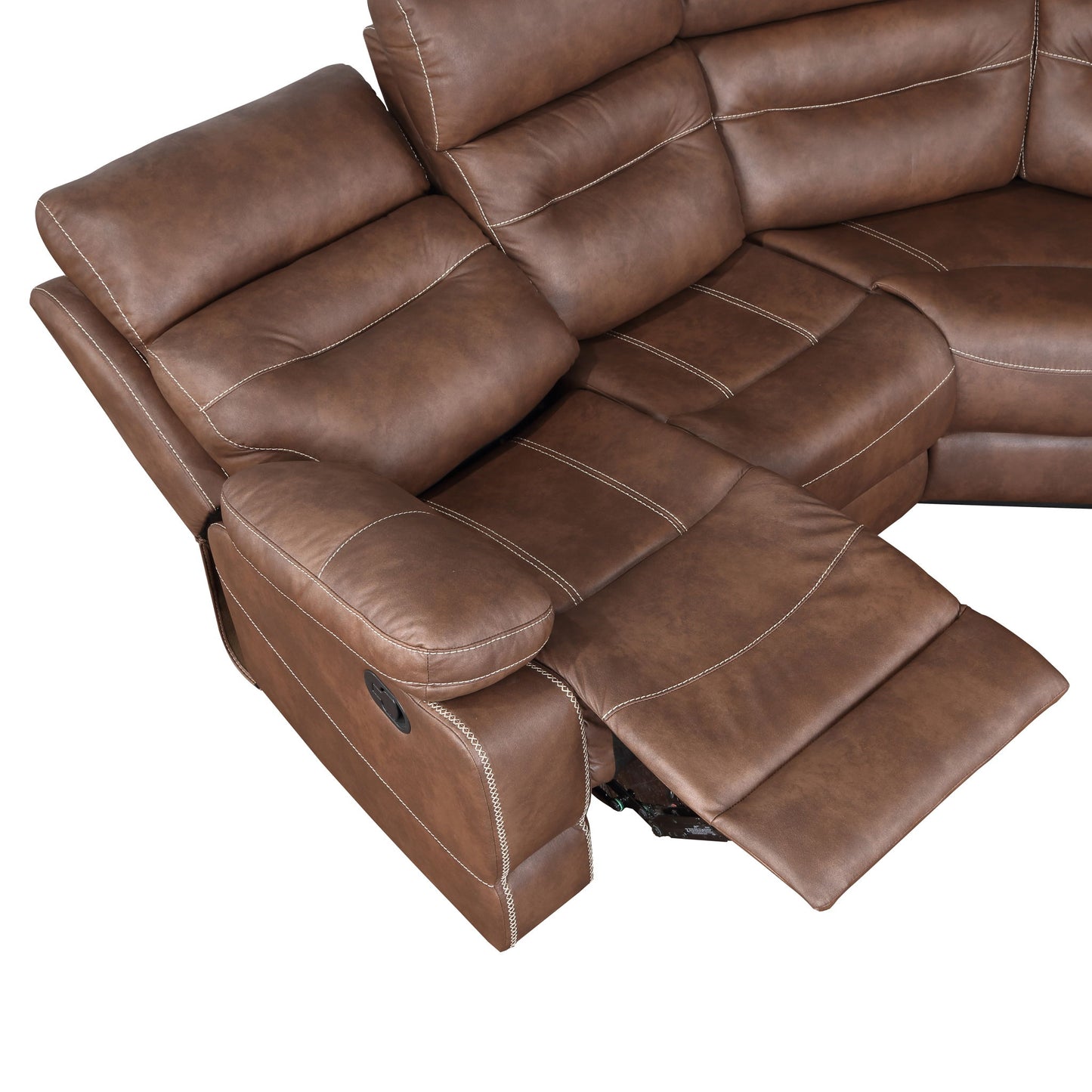 Rudger - 3 Piece Sectional (LAF, RAF, Wedge) - Brown - Hornell Furniture Outlet