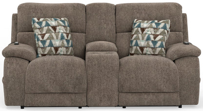 Joya - Power Zero Gravity Reclining Console Loveseat With Power Adjustable Headrest And CR3 Heat/Massage/Lumbar/ZG - Mushroom - Hornell Furniture Outlet