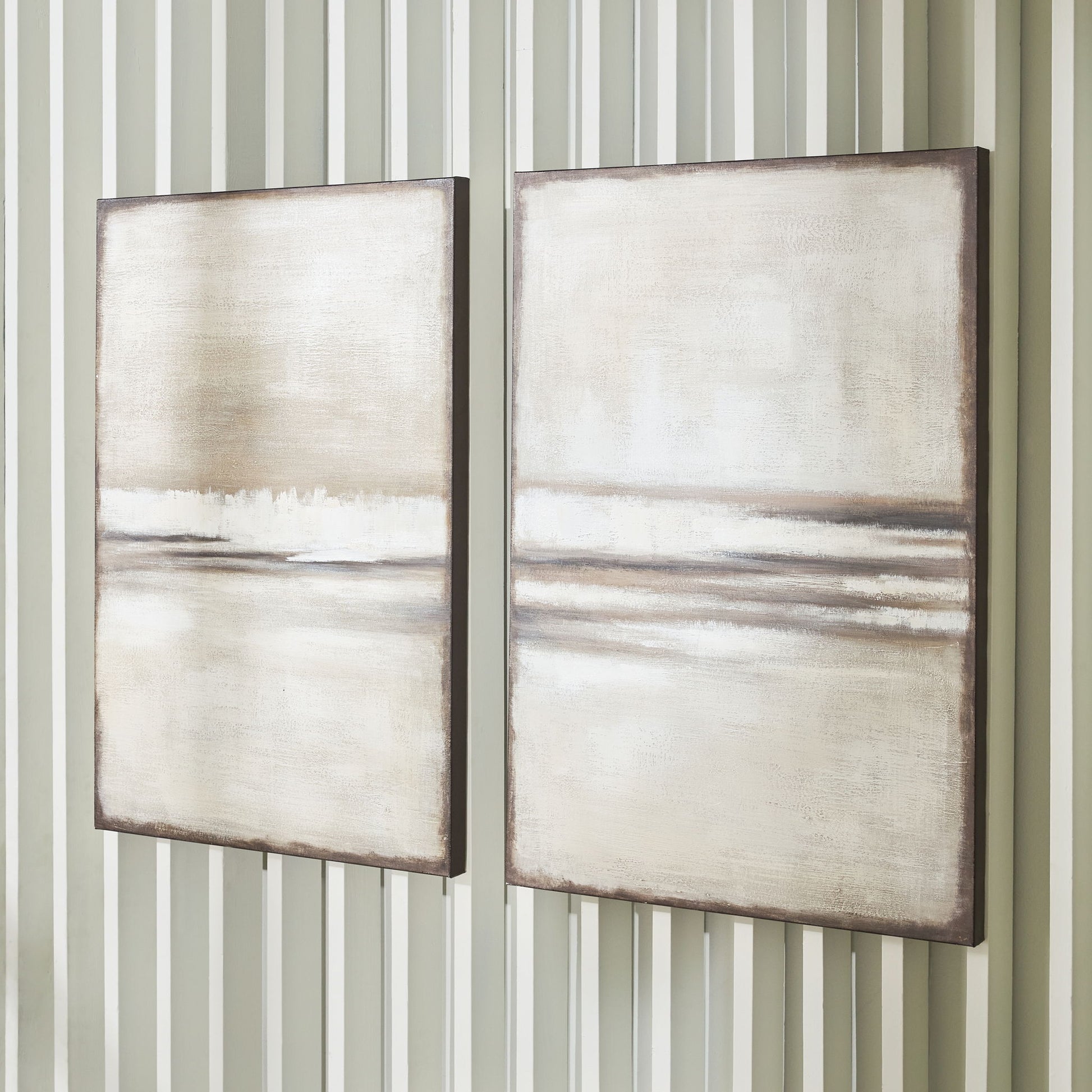 Brockdunn - Tan / Brown - Wall Art Set (Set of 2) - Hornell Furniture Outlet