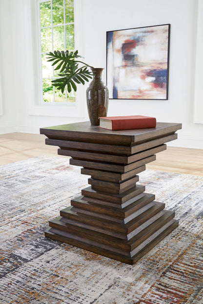 Hannodream - Warm Brown - Square End Table - Hornell Furniture Outlet