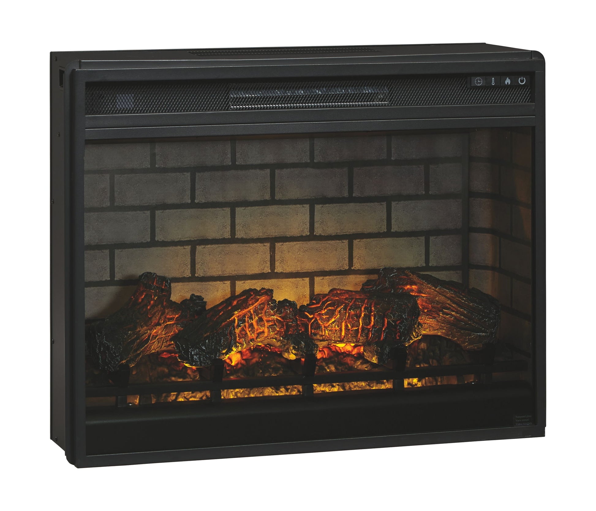 Roddinton - Dark Brown - 2 Pc. - 74" TV Stand with Electric Infrared Fireplace Insert - Hornell Furniture Outlet