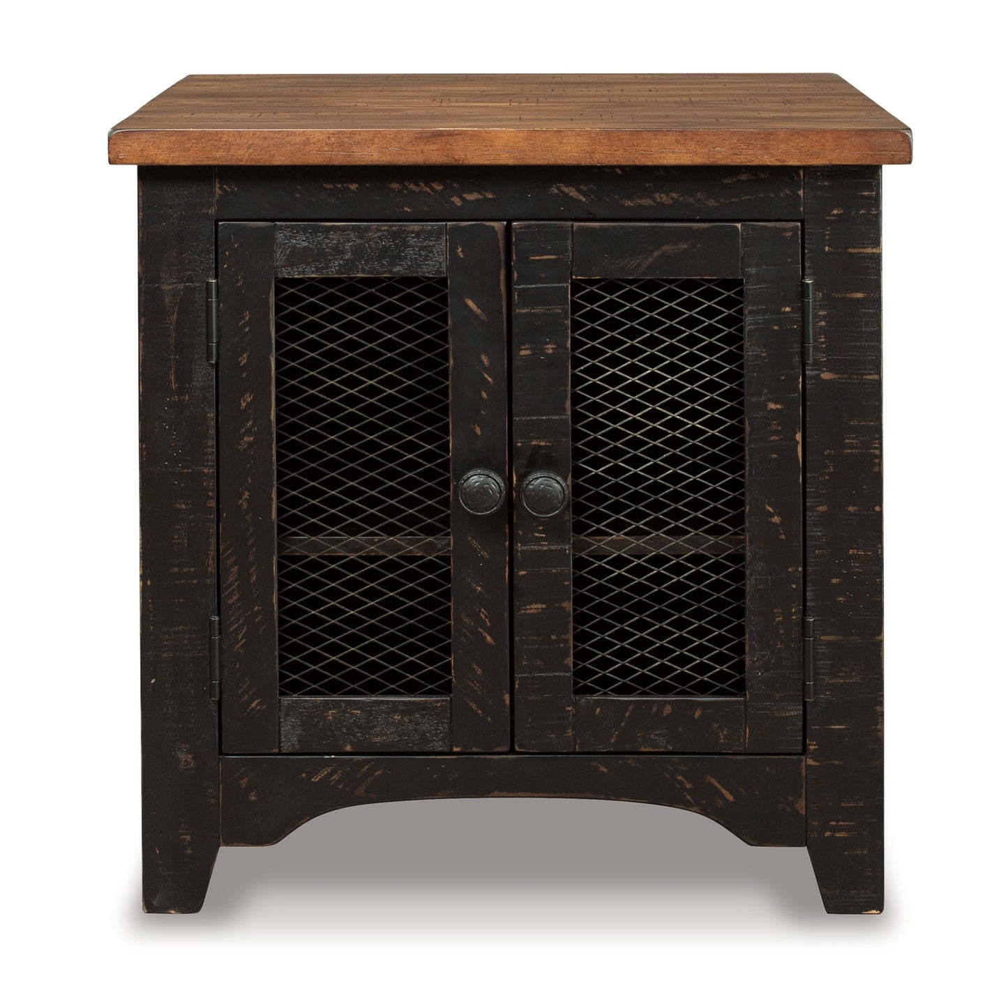 Valebeck - Rectangular End Table - Black / Brown - Hornell Furniture Outlet