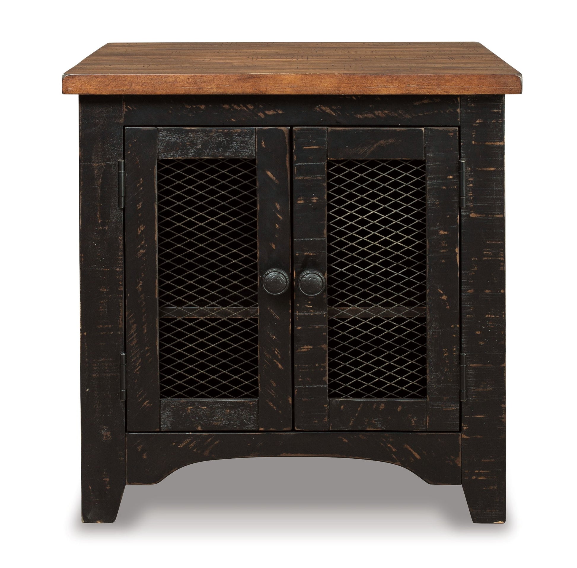 Valebeck - Rectangular End Table - Black / Brown - Hornell Furniture Outlet
